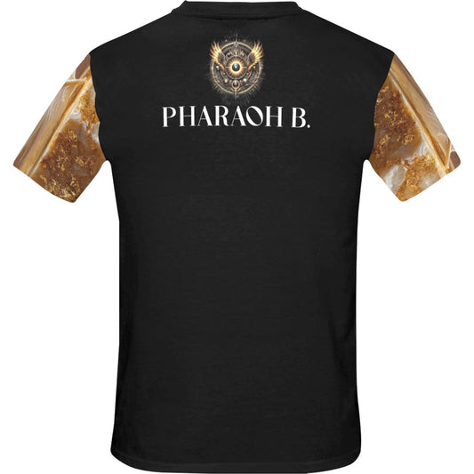 Black sleeveless shirt with 'PHARAOH B.' text and logo on a white background