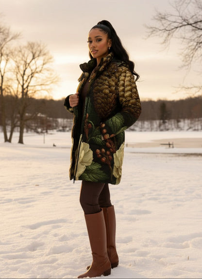 Winter Forest Hooded Puffer Coat