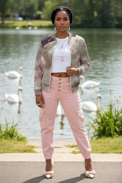 Swan Ballerina Lightweight Bomber Jacket