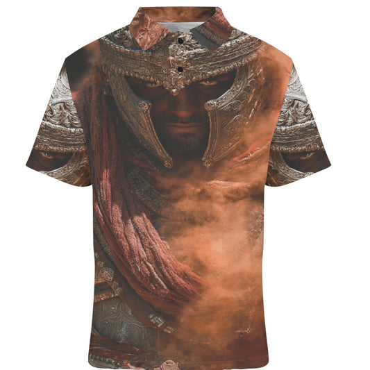 T-shirt with warrior design on a white background