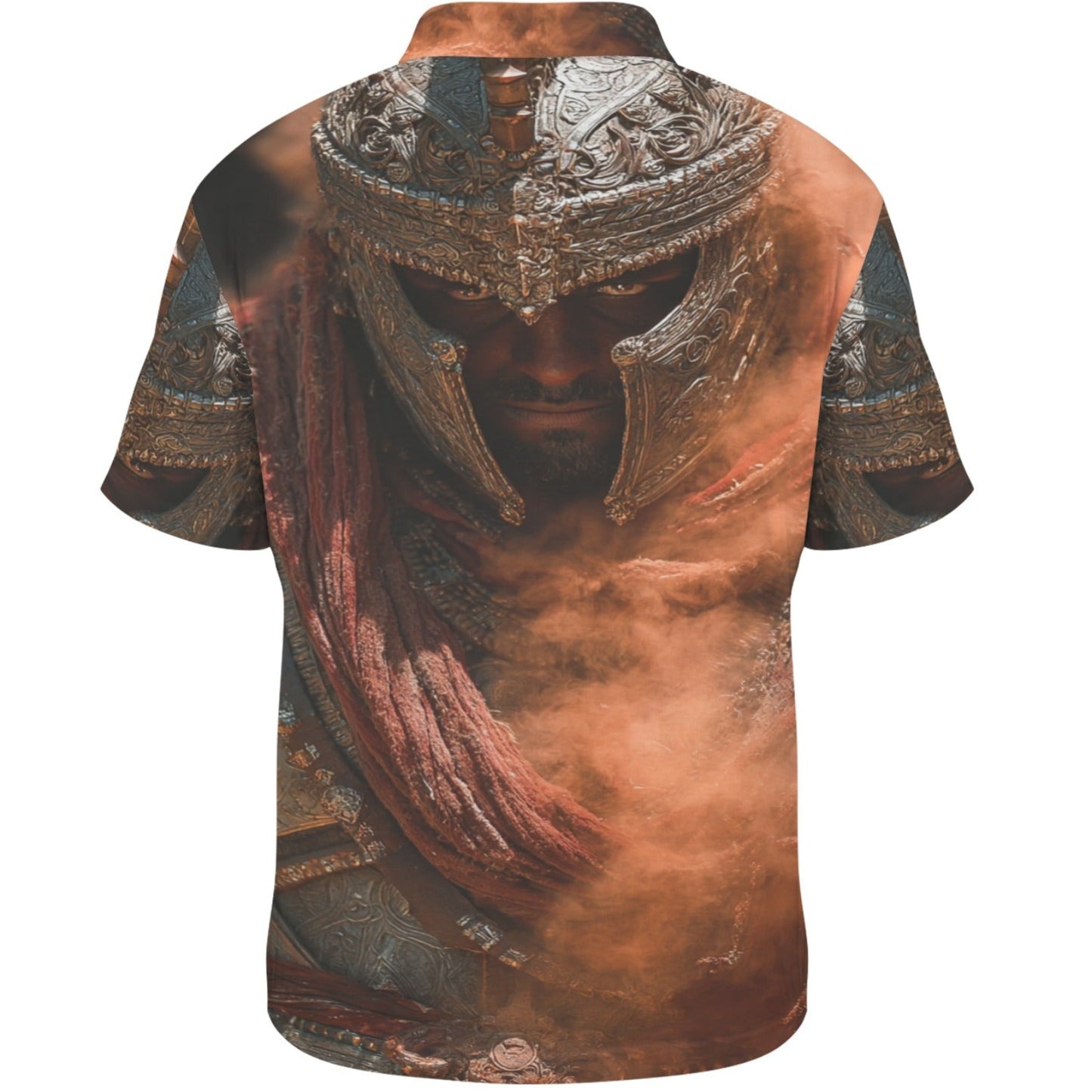 T-shirt with warrior design on a white background