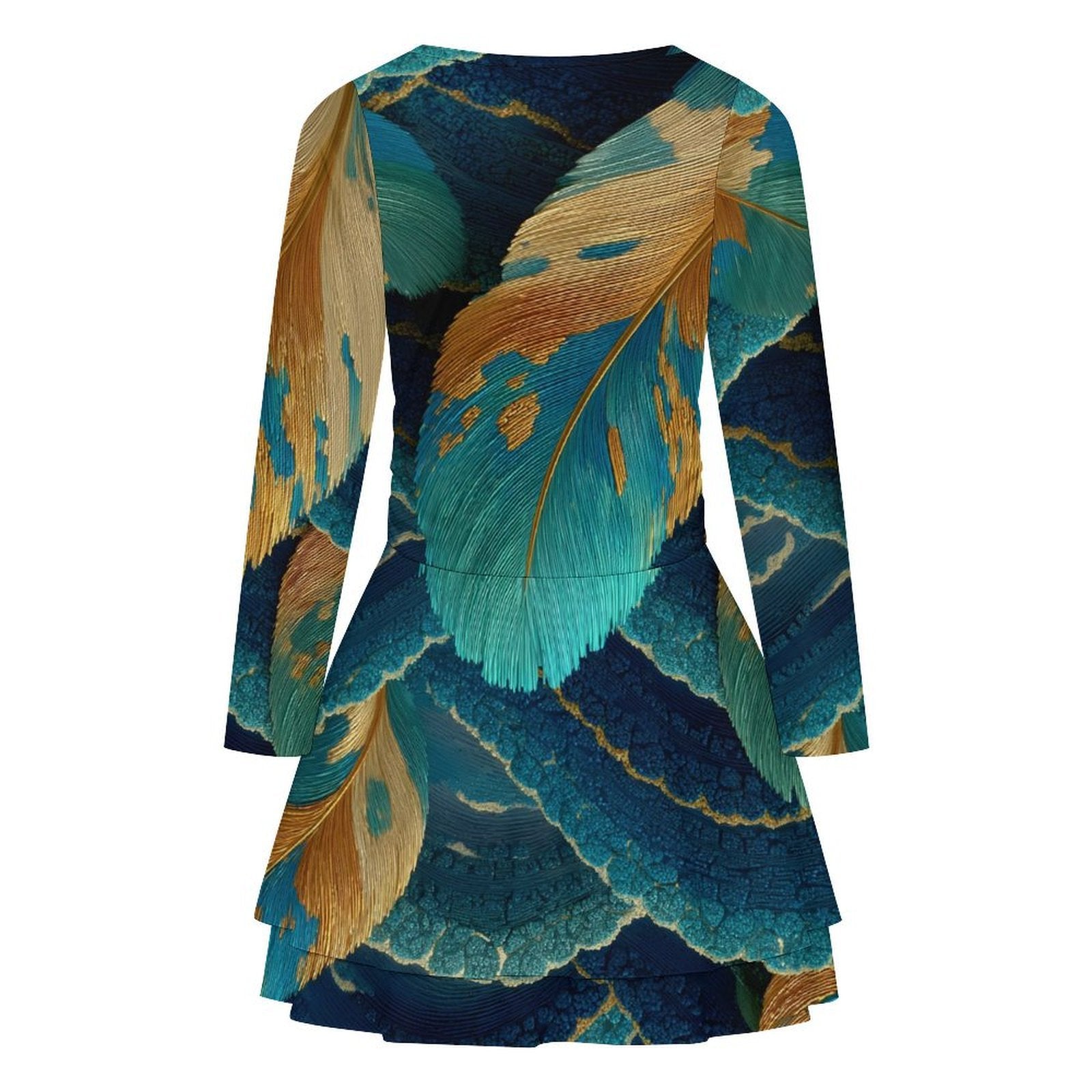Custom Women's Square Neckline Ruffled Mini Dress