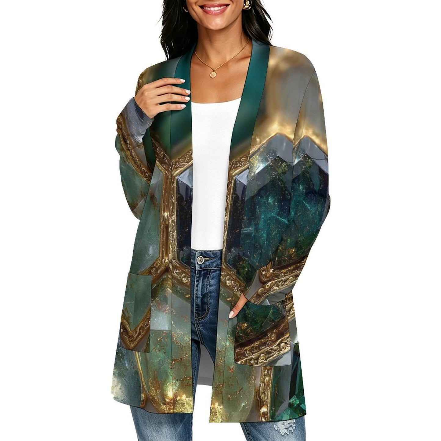 Emerald Hive Casual Cardigan