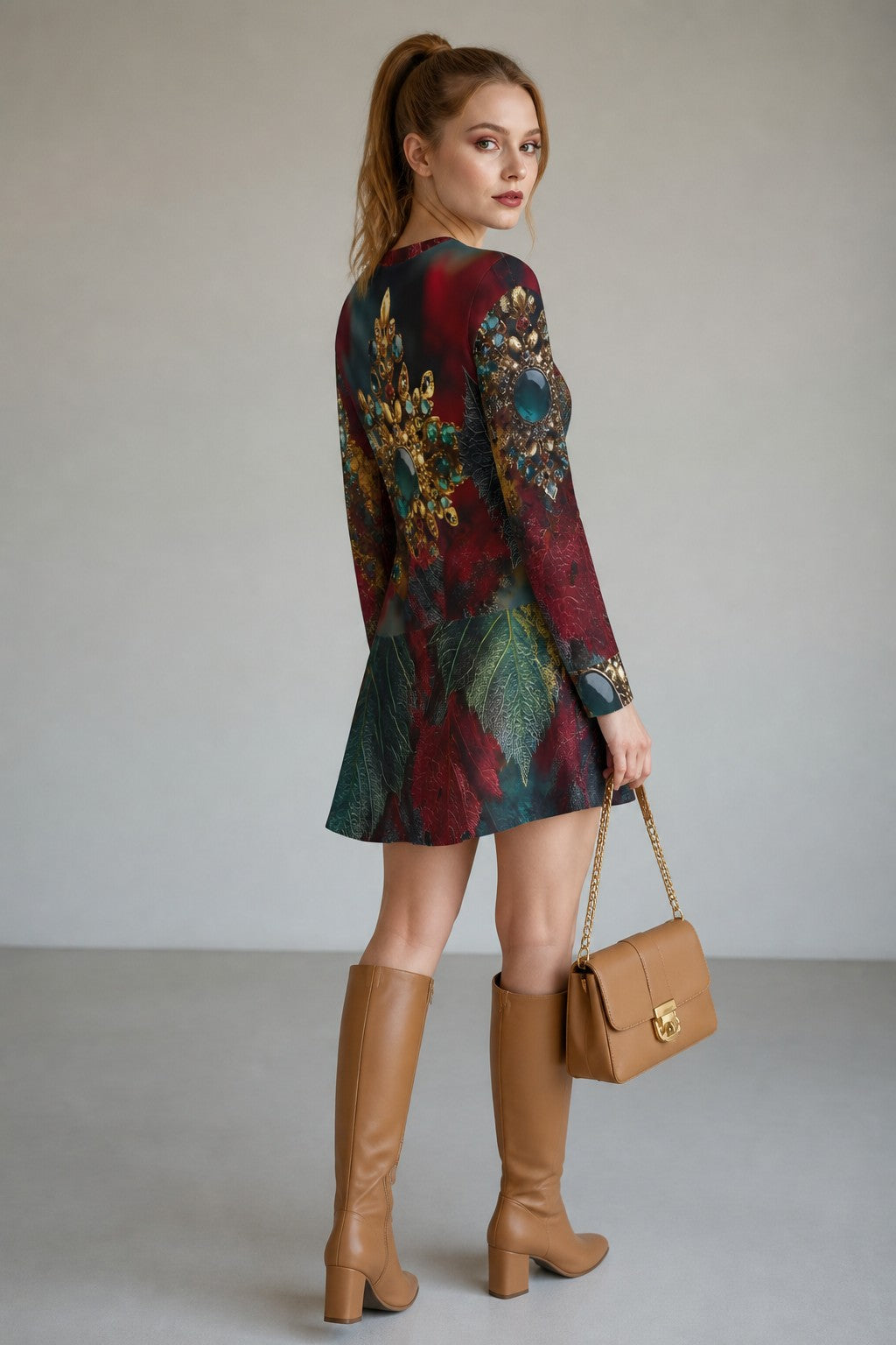 Fall Queen Mini Sweatshirt Dress