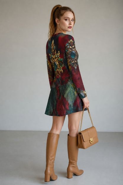 Fall Queen Mini Sweatshirt Dress